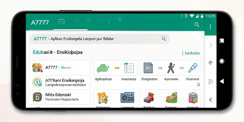 Antarmuka pengguna aplikasi Ensiklopedia A7777 yang informatif dan menarik.