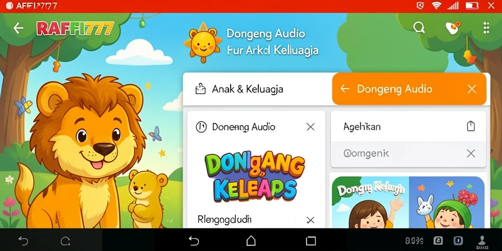 Tampilan antarmuka aplikasi RAFFI777 yang menarik dan ramah anak.