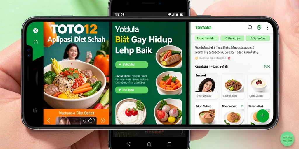 Tampilan antarmuka aplikasi TOTO12 yang menarik dan fungsional untuk diet sehat.