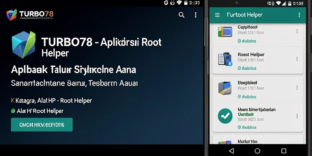 Tampilan antarmuka TURBO78 yang ramah pengguna untuk Root Helper.